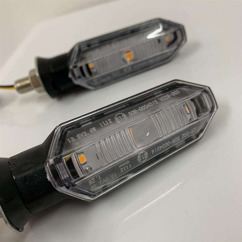 Motorcycle LED E13 Mark Turn Signals Indicator Flashing Light Blinker Universal for all M10 Bolt for Honda/Kawasaki/Yamaha
