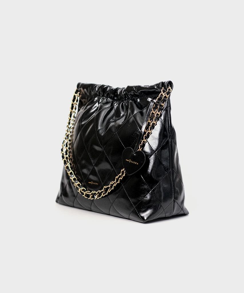 Studio Saera Feminine Quilted 2-Way Chain Shoulder Bag H24H1023 Black