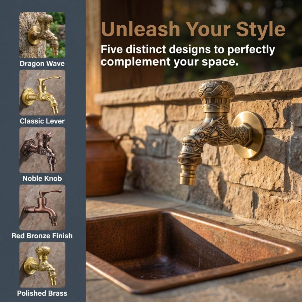 Bronze Finish Antique Tap Bronze Ceramic Valve Core Wall Mounted Bibcock Mop Pool Use