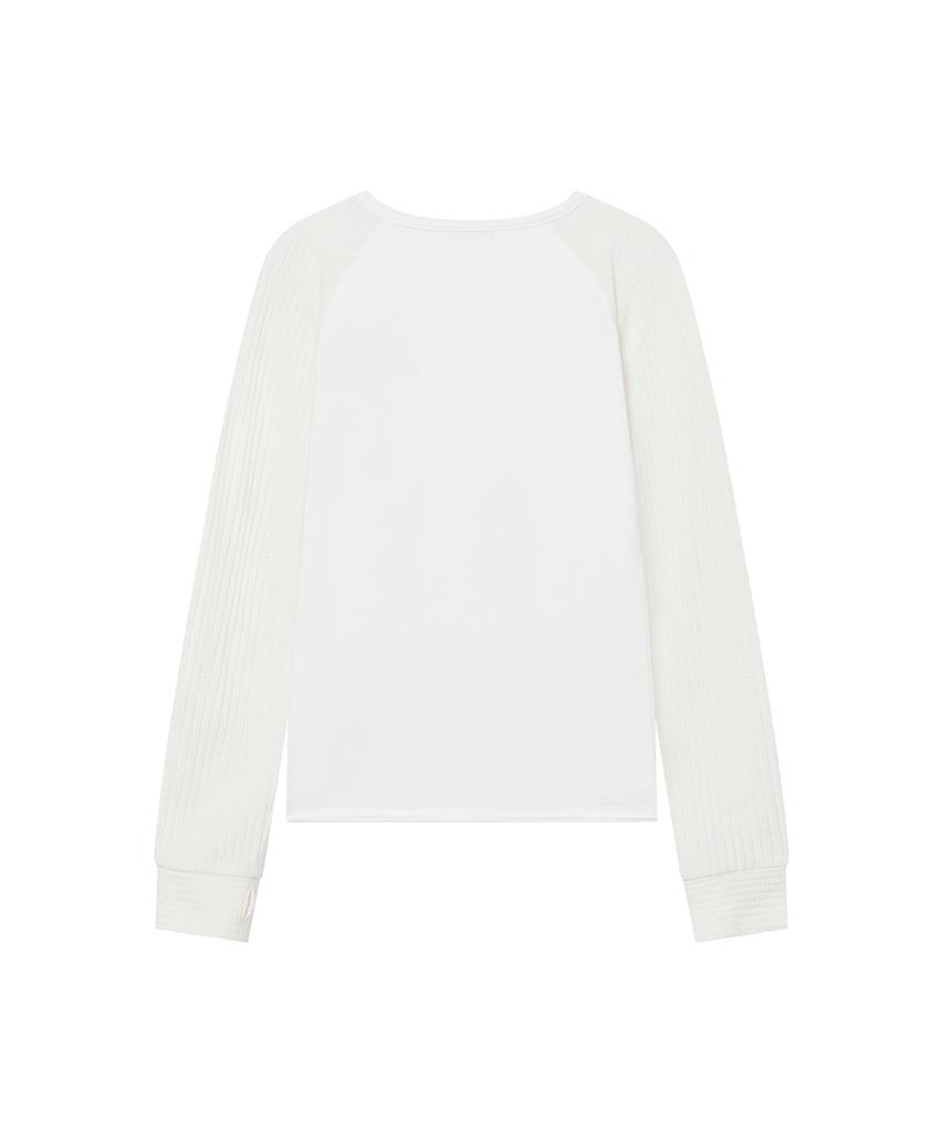 MISEKI SEOUL Raglan Knit Long Sleeve White