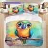 Parrot Pattern Bedding Quilt Set Quilt Cover Pillowcase Home Decoration Birthday Gift (1 * duvet cover + 2 * pillowcase, without core)