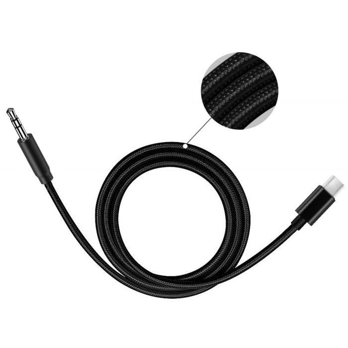 Lydkabel - Phonillico - USB-C til 3,5 mm jack-adapter - Kompatibel med Samsung S22/S21/S20 - Svart