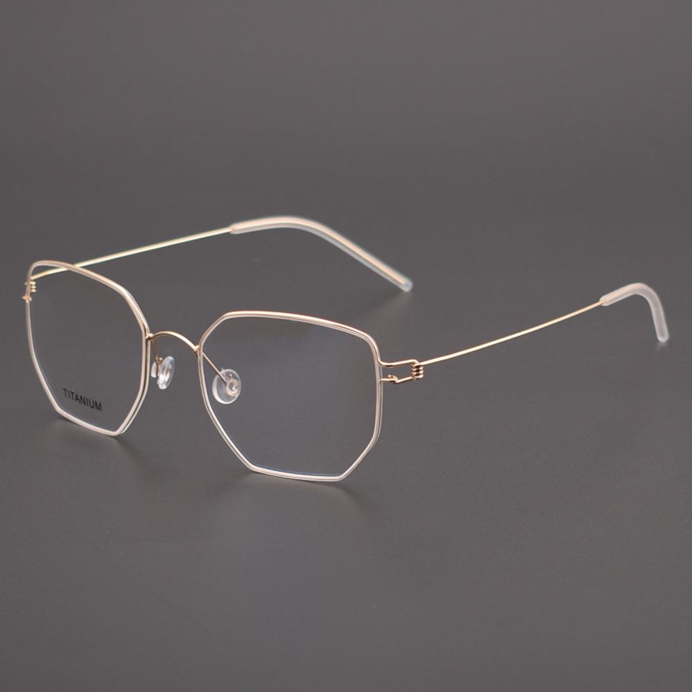 Linde Ultra-Light Esben Irregular Polygonal Anti-Blue Light Myopia Glasses Frame