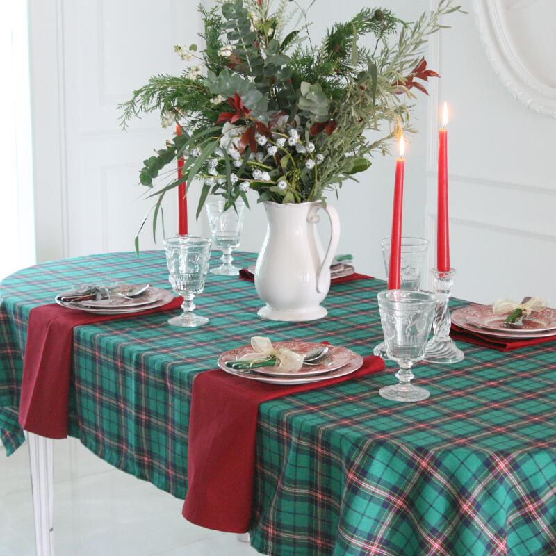 

Heaven Check Fleece Tablecloth Tablecloth for 2 people green