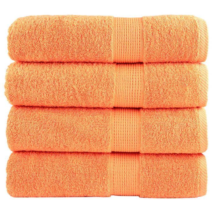 VidaXL Essuie-mains de Qualité Supérieure 4 pcs, Serviettes de Bain, Serviettes à Main, Débarbouillettes de Salle de Bain, 137378