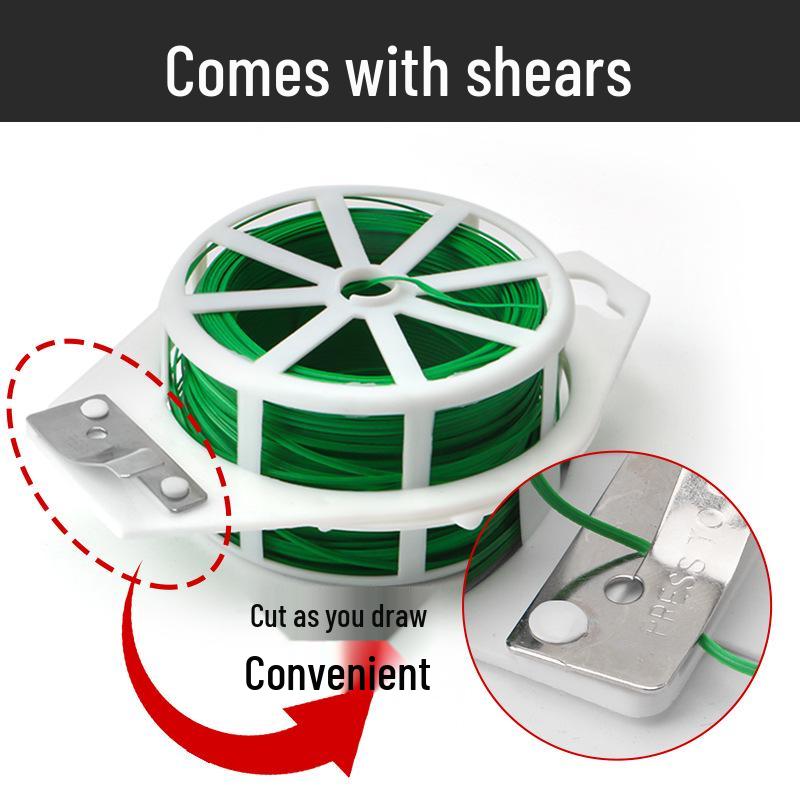 Green Plant Tie Wire for Gardening - Secure Flowers, Roses, and Vegetables