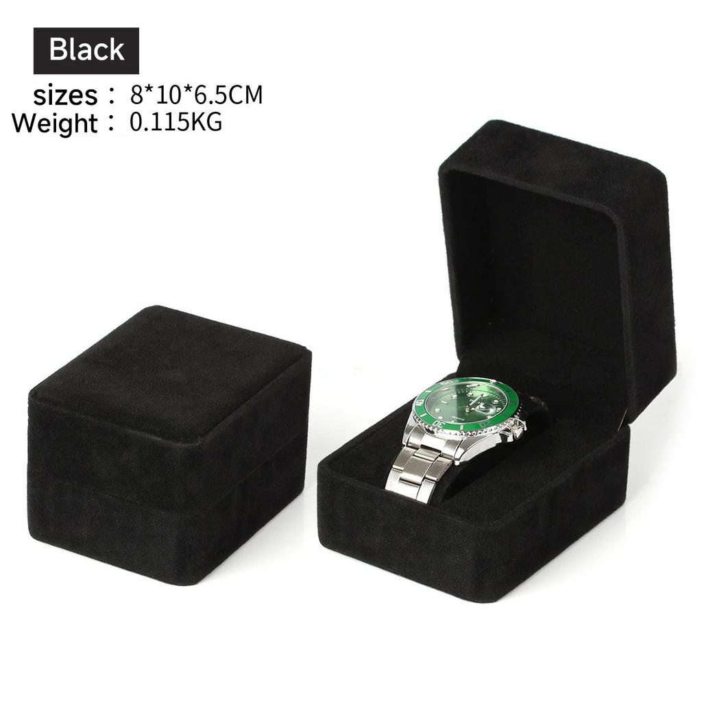 Watch Box Fashion Velvet Round Corner Smartwatch Clock Storage Case Jewelry Accessories Business Packaging Boxes