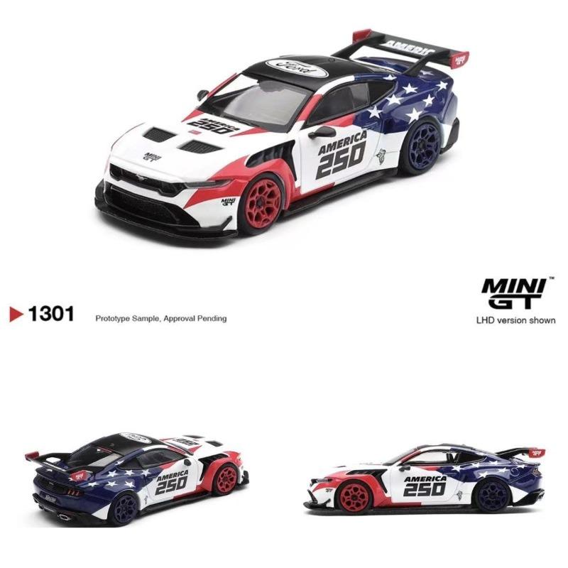 MINIGT 1301 1:64 Chevrolet Corvette ZR1 Ford Mustang GTD  America 250 Diecast Car Model