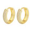 Gold Plated Full Paved Cubic Zirconia Huggie Hoop Earrings for Women Classic Small Round CZ Crystal Huggies Earrings Luxury Fash