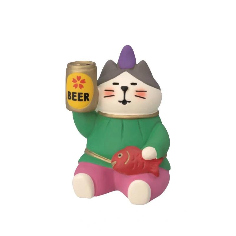 1pc Japanese Style Cute Cat Flower Appreciation ZAKKA Cherry Blossom Matcha INS Trendy Toy DIY Resin Handicraft Small Ornaments