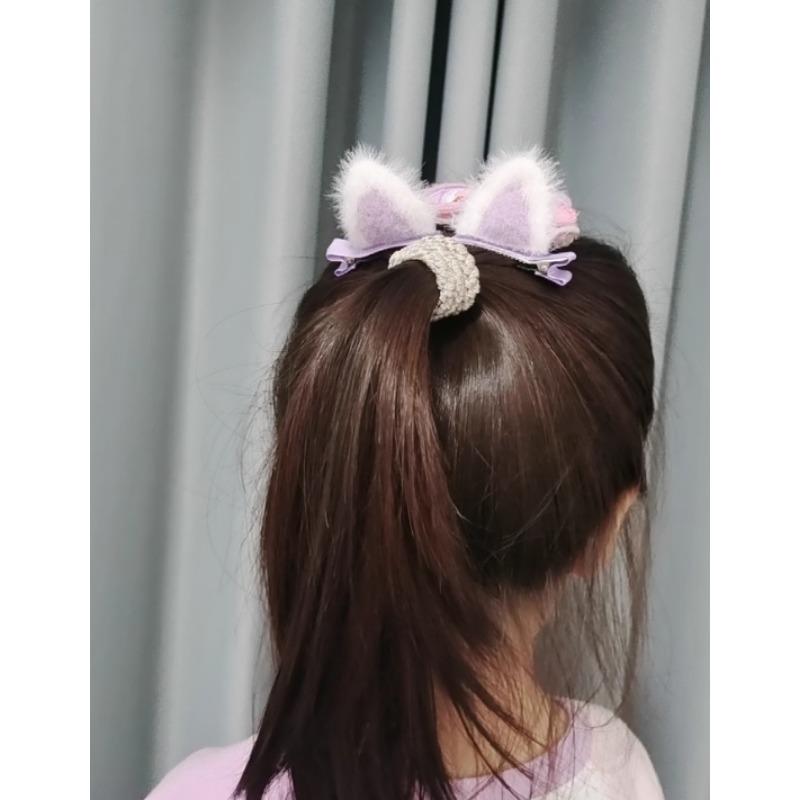 1pair Fuzzy Cat Ears Children Cute Hair Clip New Winter New Year Hairwear Fashion Event performance costume props