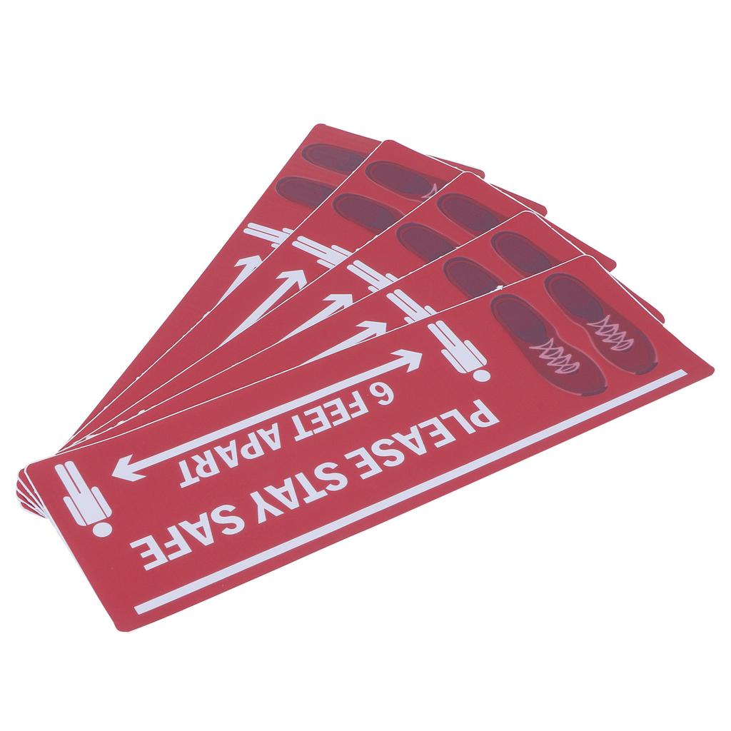 2Set Floor Sticker Safety Distance Sign Marker Warning Decal for Store Hospital SchoolB006