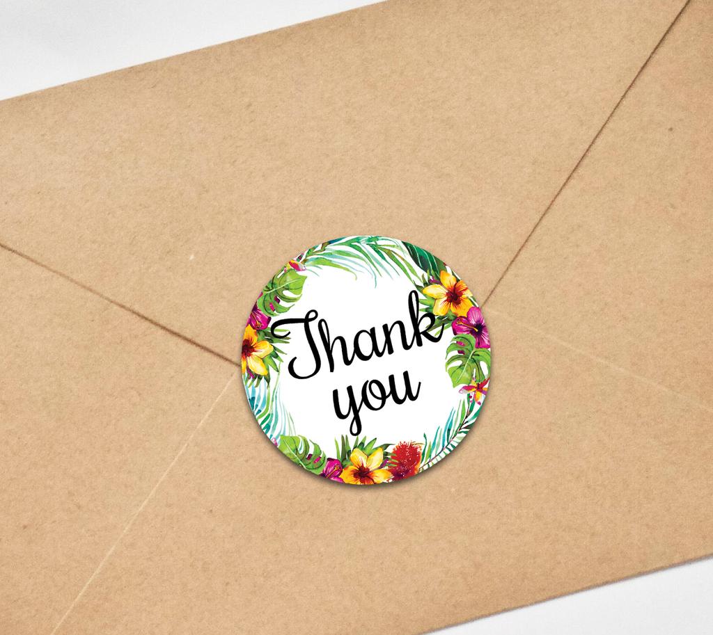 Darling Souvenir DIY Thank You Stickers DIY 45 Pcs Border Round Elegent Chic-1.6