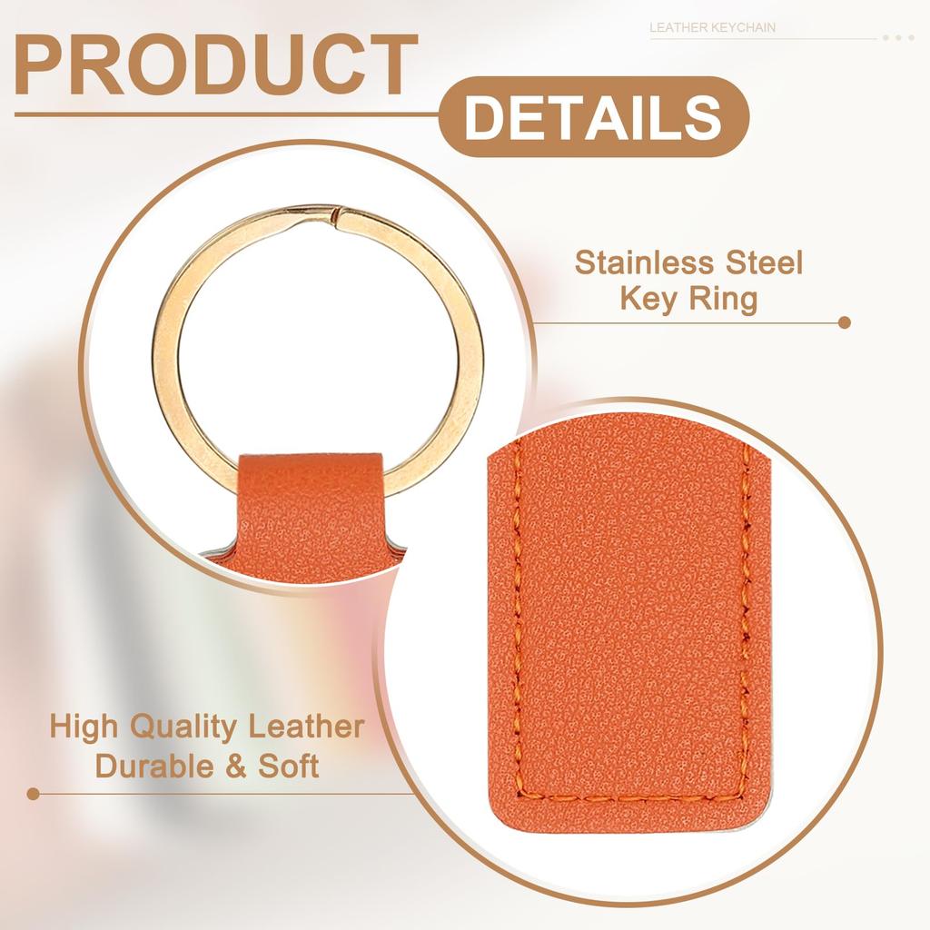 [PATIKIL] Keychain Leather Key Holder Key Ring Key Decoration Carving Key Holder DIY Craft Dog Cat Collar Key, orange