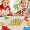 Wooden Geometric Chain Puzzle Game For Family Brain Teasers And Skills Development