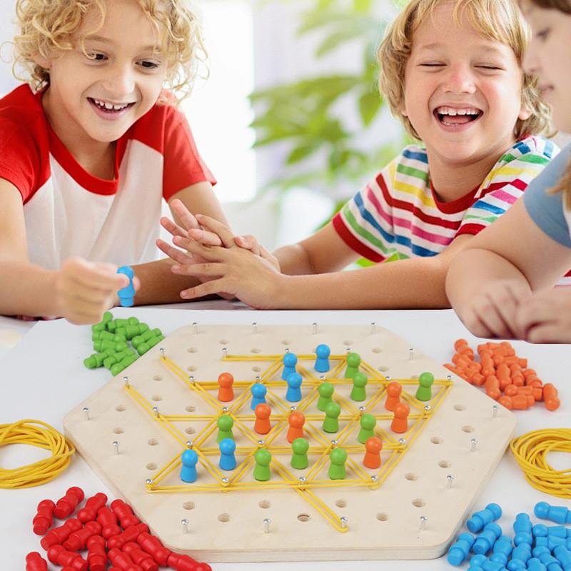 Wooden Geometric Chain Puzzle Game For Family Brain Teasers And Skills Development