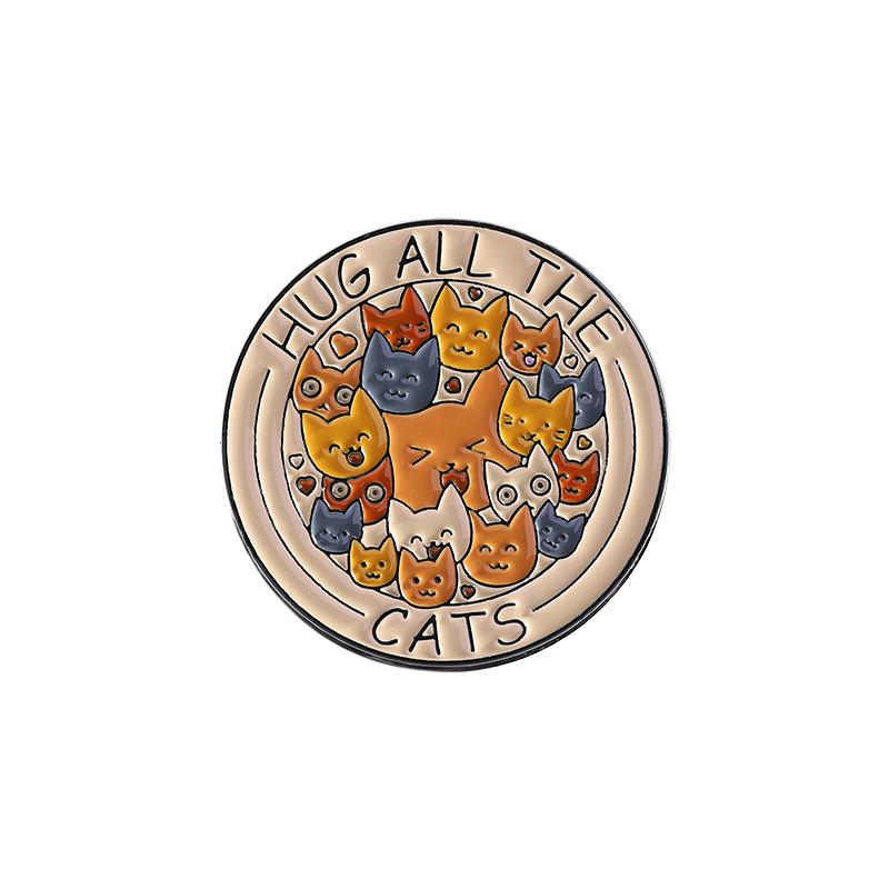 Cartoon Comedy Animation Enamel Pin Cute Cat Crocodile Equali-tea Spread Positivitea Brooch Lapel Badge Jewelry Gift for Friends