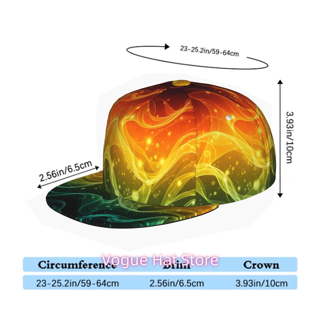 Vibrant Smoke Patterns, Unisex Flat Brim Baseball Cap For Men And Women, Hip Hop Streetwear Snapback Trucker Hat Ideal For Skate
