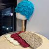 New Double Layered Hand Crocheted Pullover Hat for Women In Autumn and Winter Korean Version Versatile Warm Knitted Woolen Hat Trendy Baotou Hat
