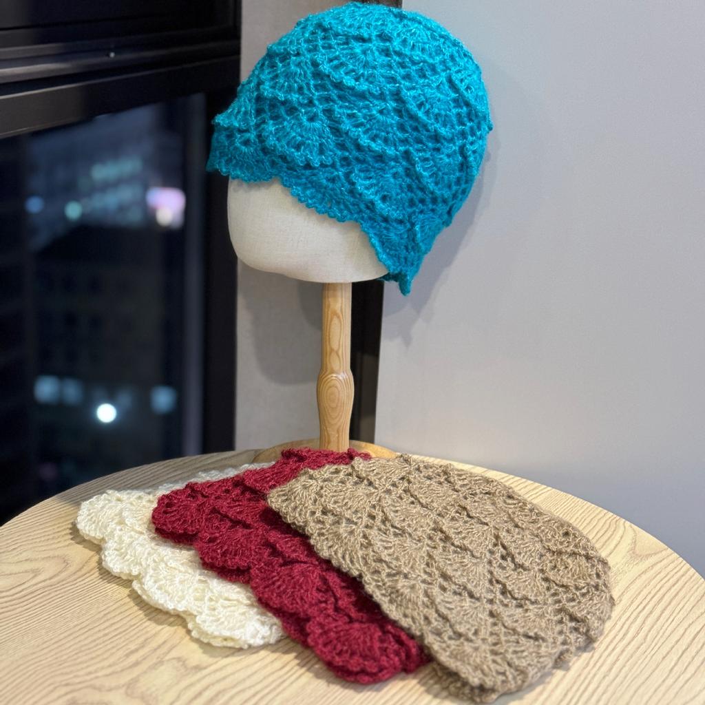 New Double Layered Hand Crocheted Pullover Hat for Women In Autumn and Winter Korean Version Versatile Warm Knitted Woolen Hat Trendy Baotou Hat