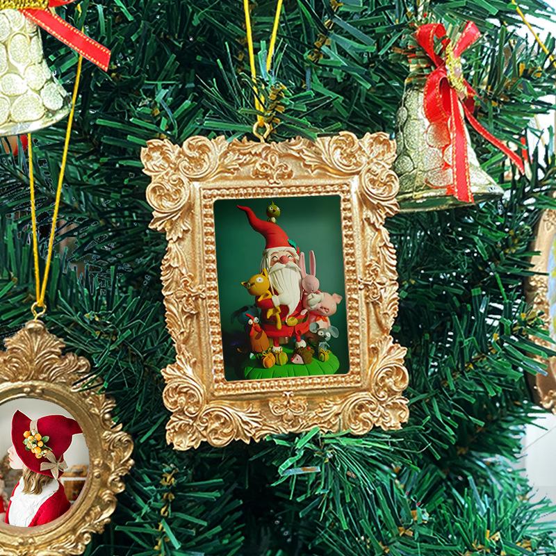 European Mini Golden Retro Small Photo Frame Home Decor Picture Frame Room Wall Decoration Pendant Accessory Resin Handicrafts