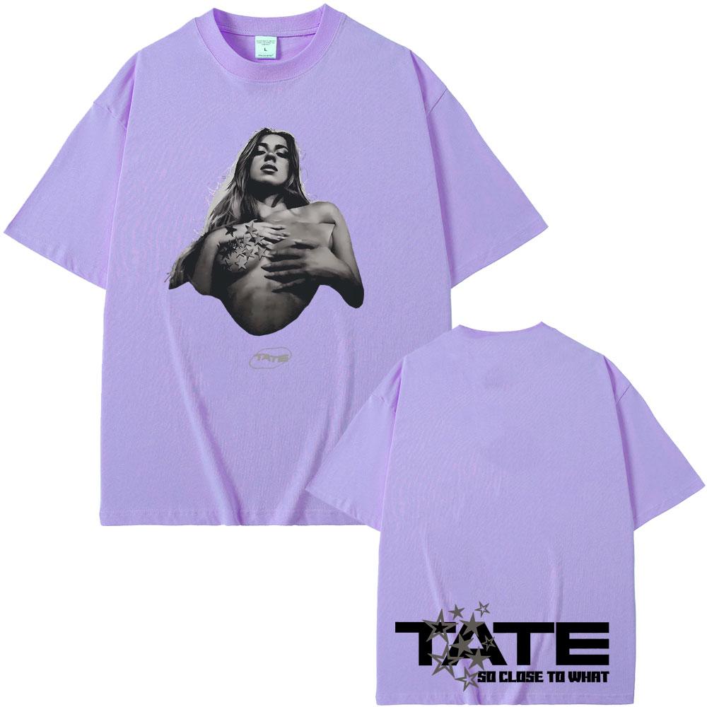 Tate McRae So Close To What Miss Possessive 2025 T-shirts Men Women Fashion Vintage Oversized Short Sleeve 100% Cotton T Shirts