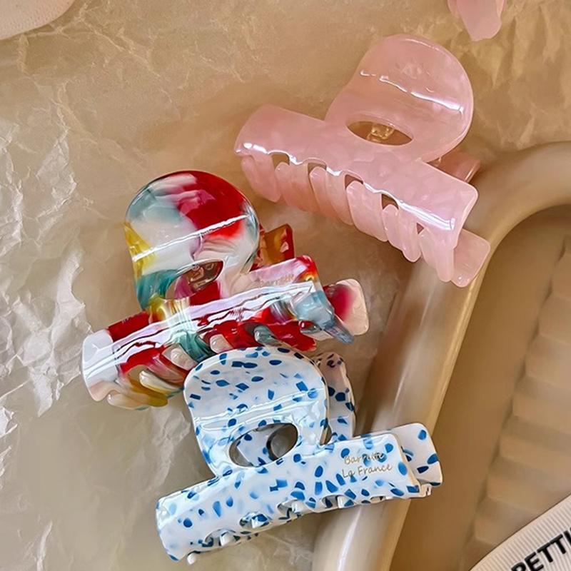 Vintage Acetate Print Small Hair Claw For Women Girl Sweet Hair Ornament High Grade Hair Accessories Claw Clip Hair Clip Hairpin