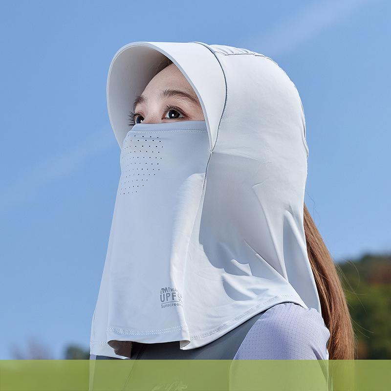 Full Face Mask, Hat, Cycling Sunscreen Mask, Integrated Neck Protection, Women's, Summer, 2025 New Model, UV Protection, Neck Covering