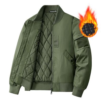 Double Sided Cotton Jacket for Men, Autumn and Winter with Thick Cotton and Stand Up Collar Baseball Jacket, Casual Jacket