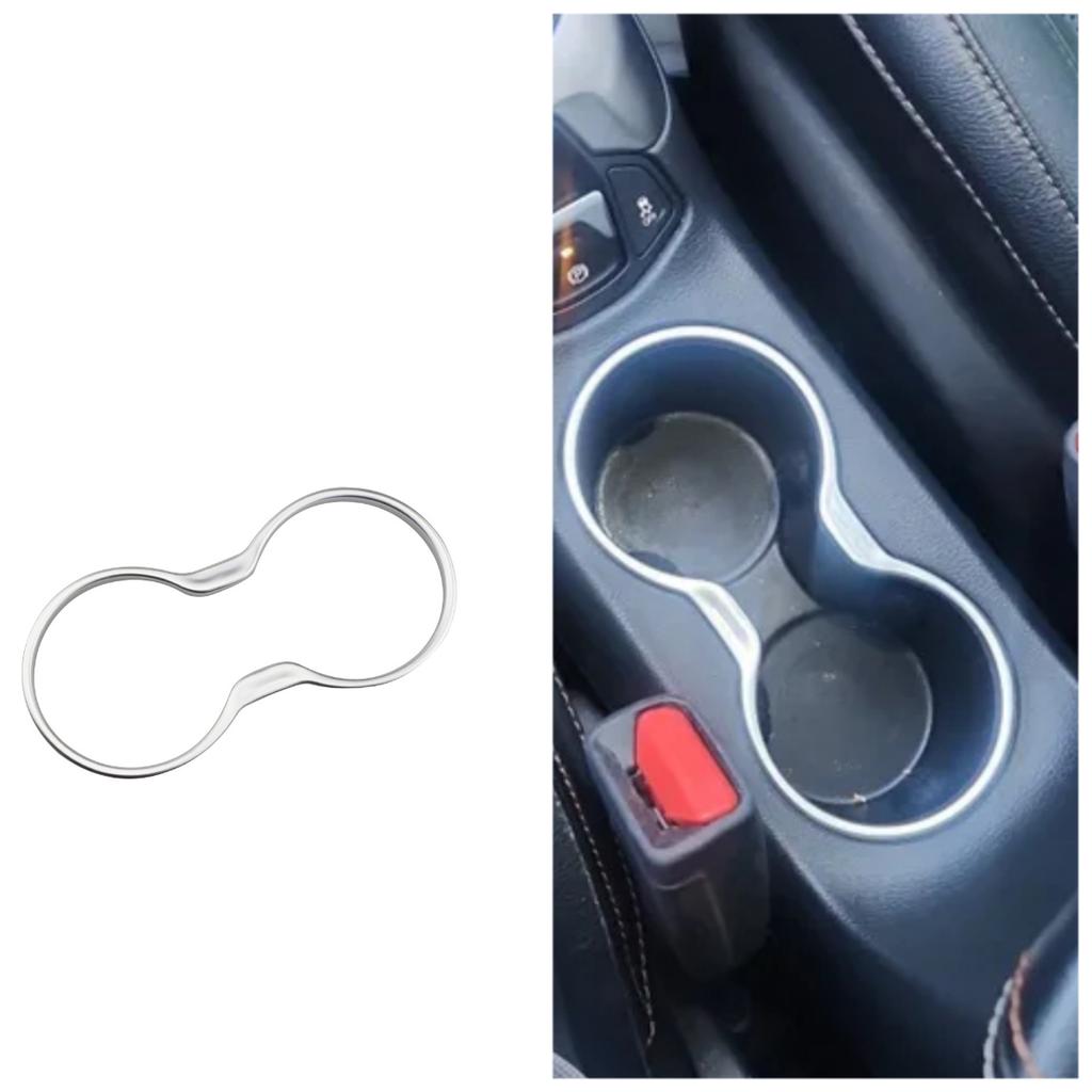Car ABS Chrome Front Water Cup Holder Panel Cover Trim for Jeep New Compass 2017 - 2019 Inner Decoration Stickers  Accessories