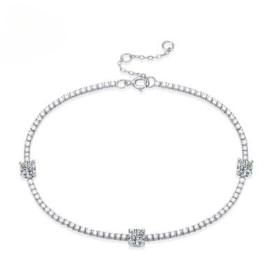 S925 Zilveren Moissanite Maanlicht Geweven Armband Sieraden Ronde Armband