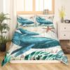 Velrybí povlak na přikrývku Twin King Size,Děti Děti Orca Rodina Matka a dítě Plavání v oceánu Téma,polyester Sada povlaků na přikrývku