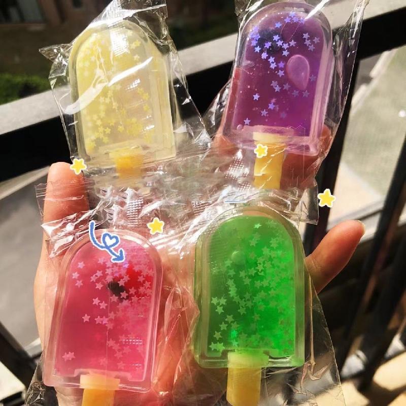 Mochi Taba Squishy Glitter Popsicle Stick Fluffy Ice Cream Fidget Kids Toy Candy Pudding Dessert Girl Birthday Gift