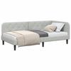 Corner Bed Frame Light Grey 90 X 190 Cm Velvet