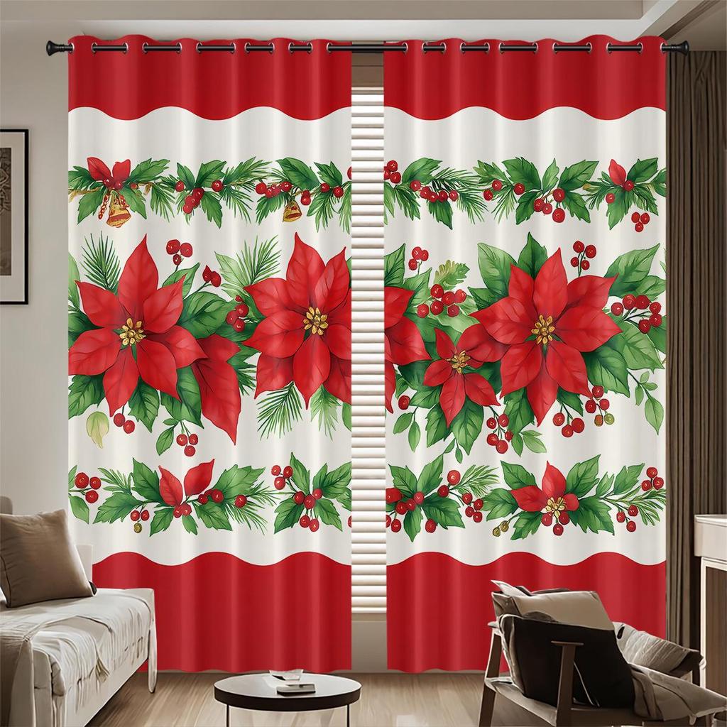 Custom Christmas Gnome Blackout Curtains: High Precision, Sun Protection, Thickened Polyester