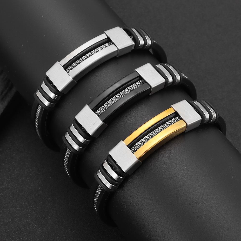 Trendy Men's Titanium Steel Cross Bracelet - Simple Design Jewelry