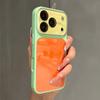 Contrasting Color Ice Glass Case, Suitable for Apple 17promax Mobile Phone Case iPhone16Pro Macaron Lens Film