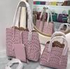 New cowhide leather high-end hollow vegetable basket bucket bag tote bag one shoulder crossbody handbag women