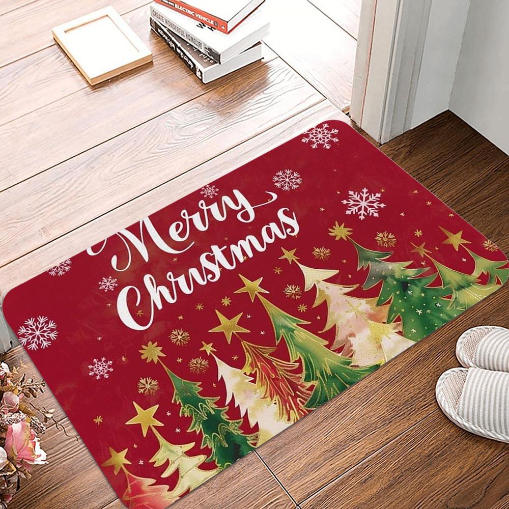 Christmas Welcome Entrance Doormat Home Decor Carpet Indoor Outdoor Floor Mat Living Room Bedroom Bath Kitchen Rug