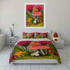 Fairytale Decor Mushroom Rain Scene Soft Comfortable Duvet Cover Bedding Set Included 1*Duvet Cover & 2*Pillowcases, Gift