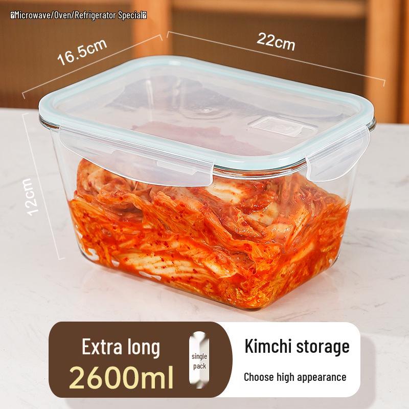 Sheng Bangrong Szklany hermetyczny pojemnik na żywność do mikrofalówki do przechowywania i utrzymywania świeżości, lunchbox na Kimchi i warzywa marynowane