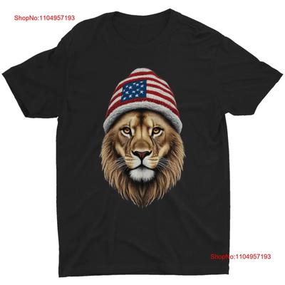 USA Flag American Lion T Shirt Patriotic Soft Cotton  Vintage Washed Slightly Graphic Casual Stretched Stylish Designer Clothes
