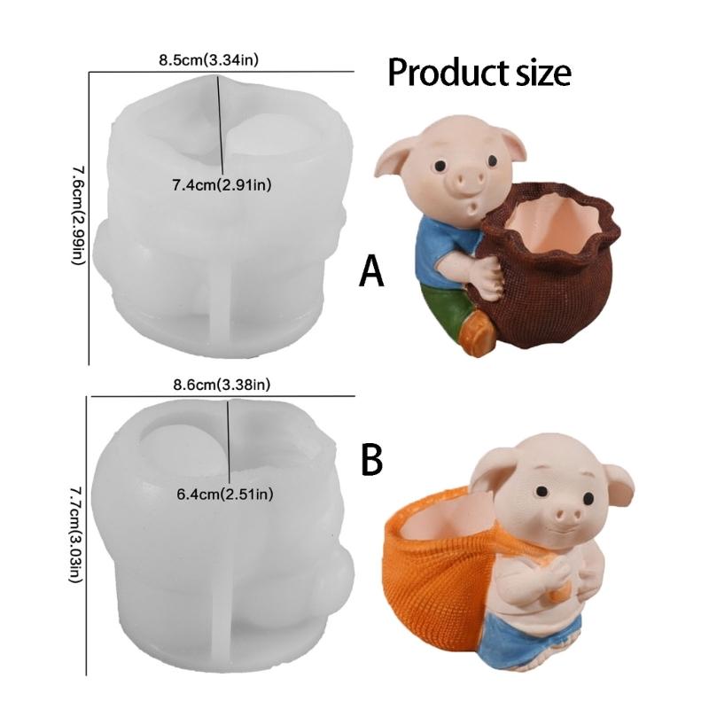 Food Safe Silicone Pig Carrying Sacks Mould Handmade Candle Crafting Tool Irregular Shape
