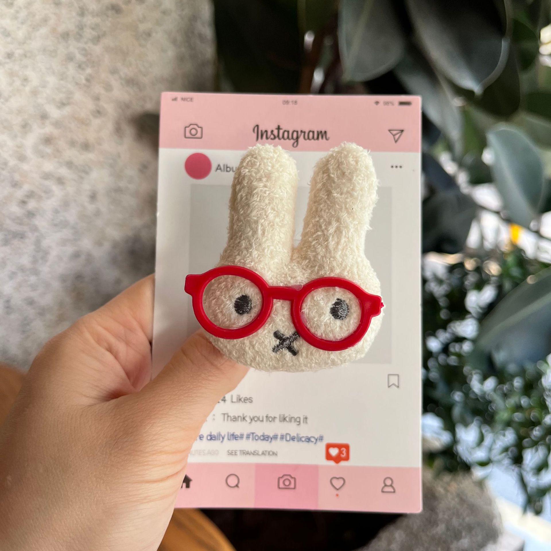 Japan Korea Cute Cartoon Glasses Miffy Phone Case with Retractable Airbag Holder Transparent Stand