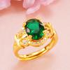 18K Gold Plated Imitation Tourmaline Zircon Open Ladies Ring