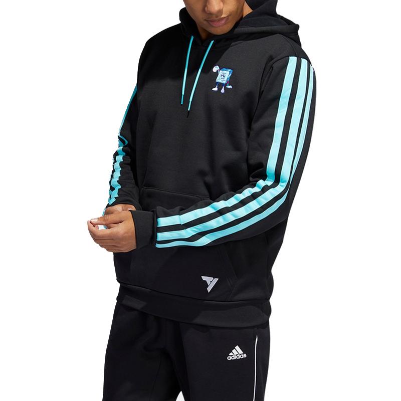 adidas Trae Young Avatar Felpa con cappuccio a righe Uomo Tops Nero HB3125