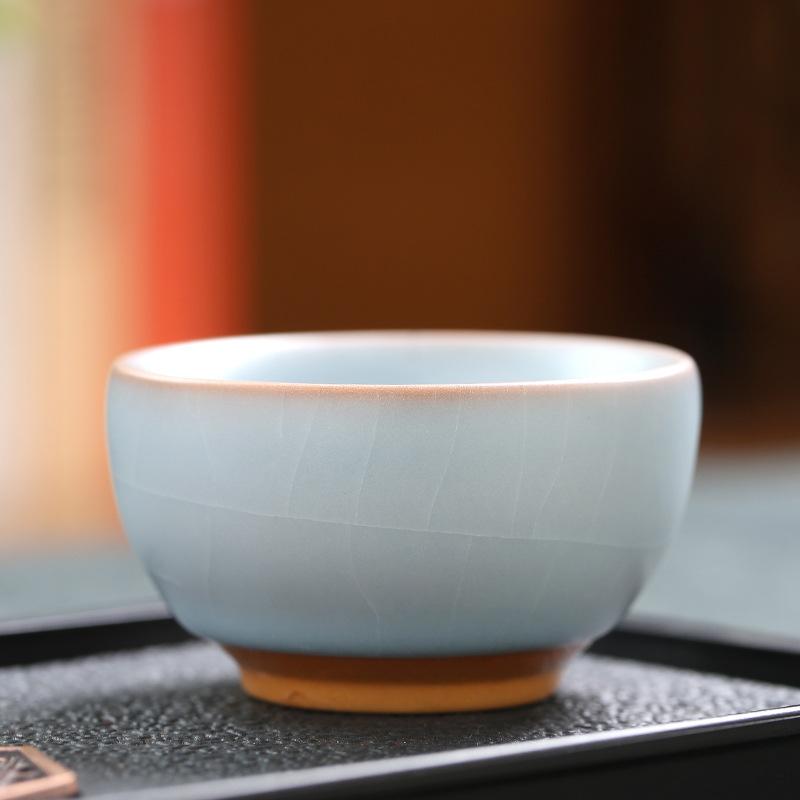 Janpanese Ru Kiln Ceramic Teacup Handmade Personal Meditation Cup Household Tea Bowl Kung Fu Tea Set Drinkware Accessories New