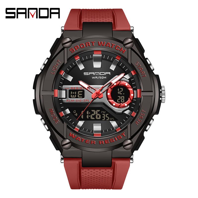 SANDA Neue Herren Sportuhr G Wasserdicht Digital LED Damen Bunt Stoßfest Sport Elektronisch Neue Armbanduhr Uhr Reloj 3123