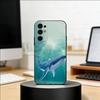 Ocean Blue Whale Phone Case For Samsung S25,S24,S21,S22,S23,S30,Ultra,S20,Plus,Fe,Lite,Note,10,Black Cover