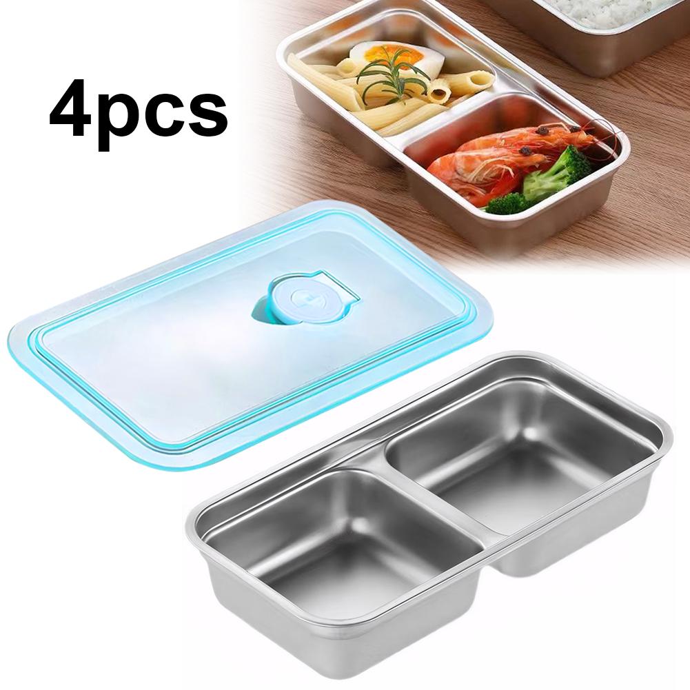 

4Pcs Stainless Steel Small Snack Containers Leak Proof Food Storage Containers Fruit Snack Box for Indoor Office Outdoor Travel China Mainland